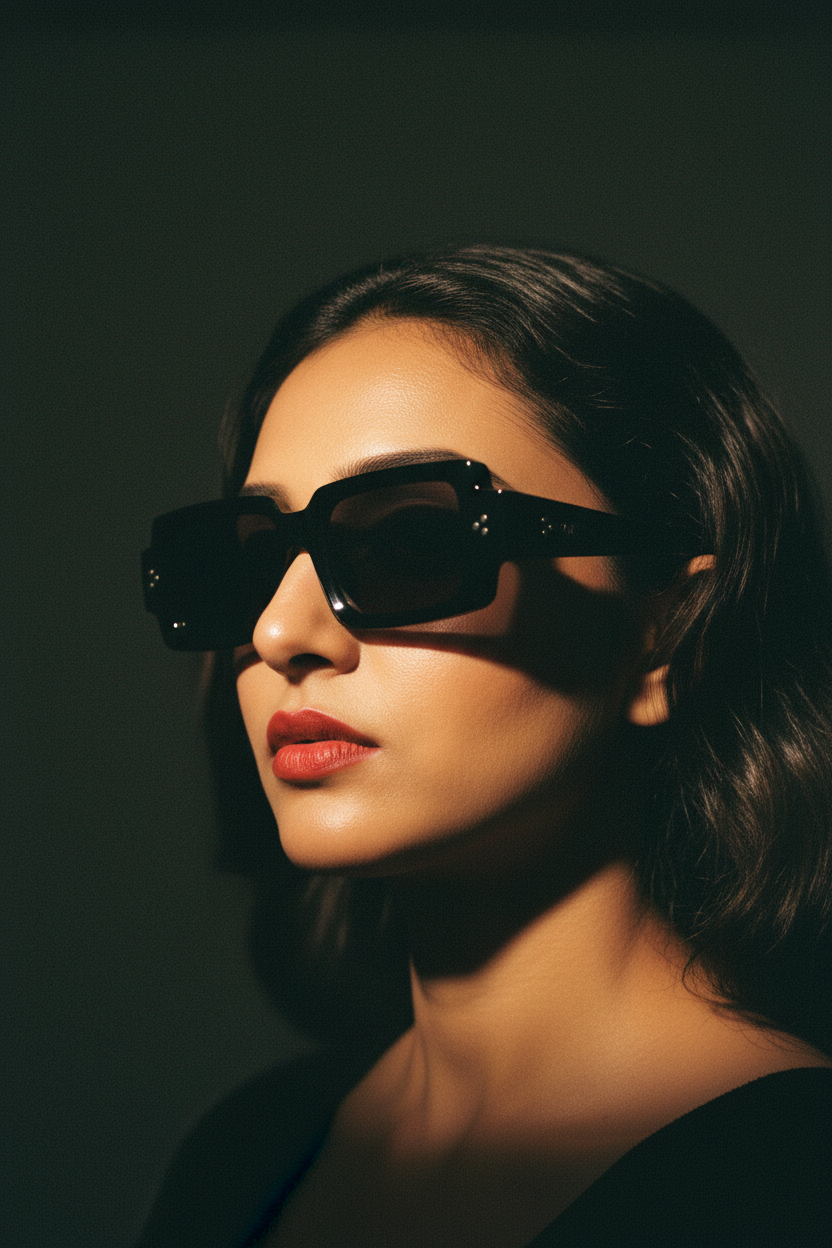 Indian Female Model - Accurate Chunky Black Frames