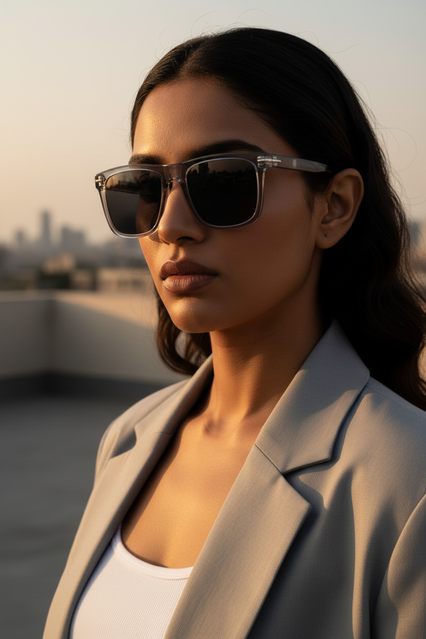 Indian Female Model Grey Frame Editorial
