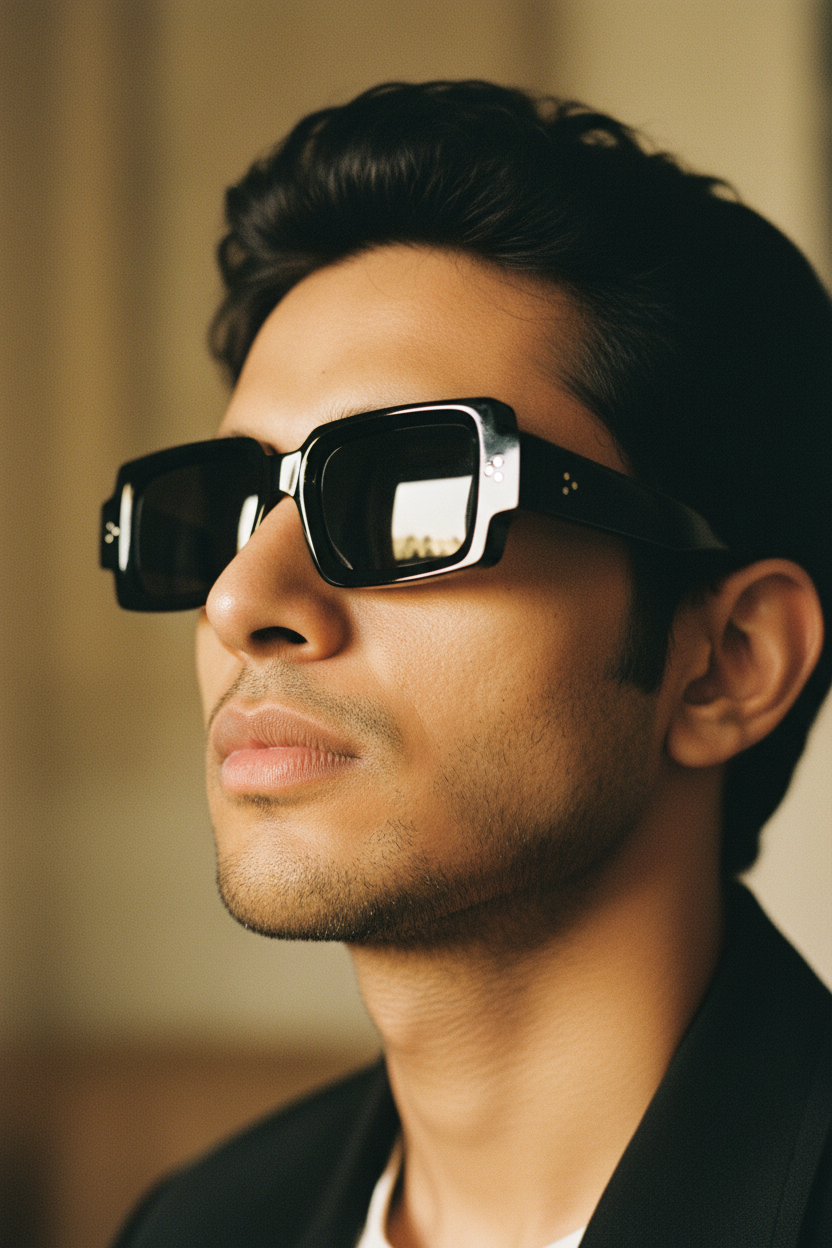Indian Male Model - Accurate Chunky Black Frames