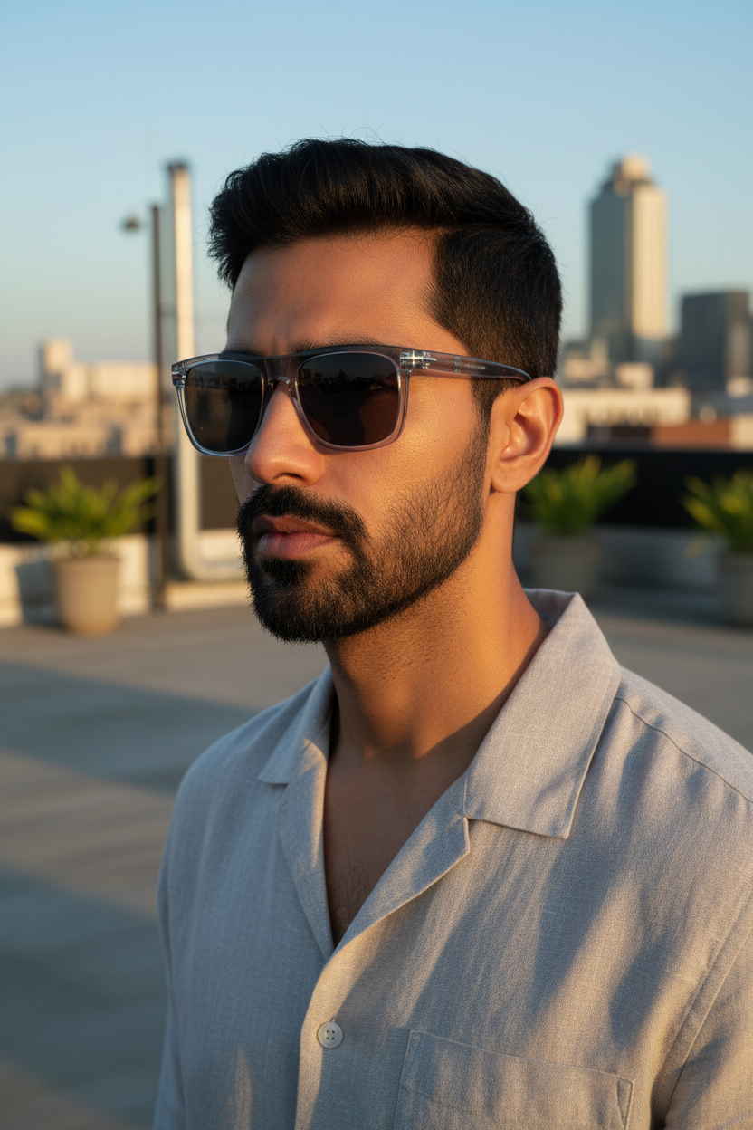Indian Male Model Grey Frame Editorial