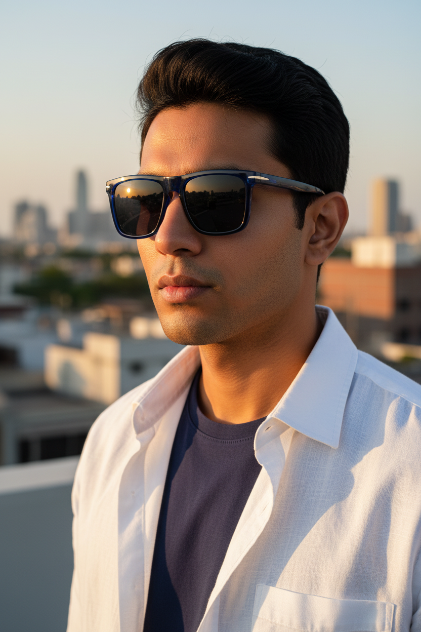 Indian Male Model Navy Frame Editorial